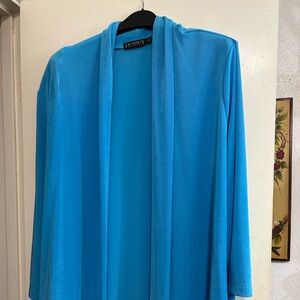 Picadilly 2 Piece set Long unlined Jacket and Pant set Size large Turquoise
